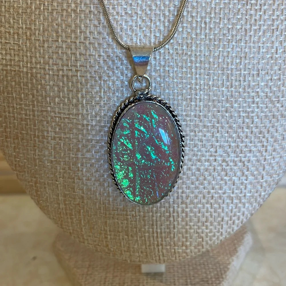 Stone Pendent on Silver Chain